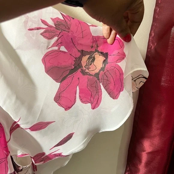 Lane Bryant size 28 floral summer dress elastic waist with belt lined - Picture 4 of 17